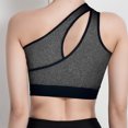 thumbnail image 4 of HAiming Sports Bras for Women One Shoulder Cutout Padded Support Workout Crop Tops Wireless Gym Yoga Tank Top, 4 of 6