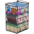thumbnail image 1 of MSERCUOR Freezer Organizer Bins, 3 Pack Big Stackable Deep Chest Freezer Organizer Bins, Foldable Baskets with Handles, Black Storage Container Baskets for 5 to 9 Cu.FT, 1 of 8