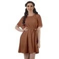thumbnail image 1 of Moomaya Printed Moss Georgette Dresses Women A-Line Tunic With Drawstring Belt, 1 of 4