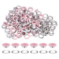 thumbnail image 1 of Unique Bargains 100PCS Grommets Eyelets 2/5 Inch (10mm) ID Hole Metal Self Backing Eyelet with Washers for Leather Pink, 1 of 7