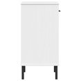 thumbnail image 4 of vidaXL Armoire Console avec Pieds en Métal Blanc Bois Massif Pin OSLO, 4 of 5