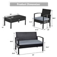 thumbnail image 2 of Patiojoy Ensemble de Conversation de Patio Extérieur en Rotin Osier 4 Pcs Canapé Coussiné Table Basse, 2 of 6