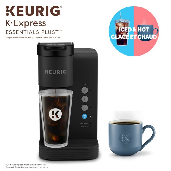 Remis à Neuf Keurig K-Express Essentials Plus Cafetière à Portion Individuelle pour Dosettes K-Cup, Noire