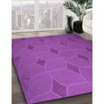 thumbnail image 3 of Ahgly Tapis Rond Lavable en Machine Intérieur Transitionnel Violet Cramoisi, 3 Pieds Rond, 3 of 7