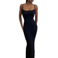 thumbnail image 2 of stanreset Jupe Longue Bodycon Robe de Soirée Vêtements pour Cami Spaghetti Sans Manches Forme de Corps Polyvalent Jolie Tenue d'Été Noir/l, 2 of 6