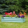 thumbnail image 2 of Sunnydaze Galvanized Rectangle Raised Garden Bed - 4' x 2' x 1' - Green, 2 of 8