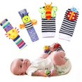 thumbnail image 1 of DPTALR 4 Count Baby Infant Rattle Socks Toys, Wrist Rattles And Foot Finders For Baby Boy Or Girl - Baby Gift Infant Toys, 1 of 9