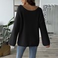 thumbnail image 4 of Pisexur Chandails pour Femmes Chandails à Manches Longues à Col Ras du Cou Chandail Tricoté Uni pour Femmes Chandails Décontractés Amples d'Automne Hauts Blouse Tendance Chandails à Imprimé Floral pour Femmes, 4 of 4