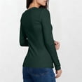 thumbnail image 4 of Ailaofu T-Shirts Ajustés à Manches Longues pour Femmes, Col Rond, Coupe Ajustée, Basiques, Unis, T-Shirts à Manches Longues pour Superposition, 4 of 5