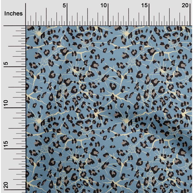 oneOone Cotton Cambric Fabric Leopard Animal Skin Print Fabric BTY 56 Inch Wide