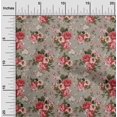 thumbnail image 2 of oneOone Tissu en Viscose Chiffon Rouge Floral Rétro Matériel de Couture Imprimé Tissu au Mètre 42 Pouces de Large, 2 of 5