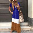 thumbnail image 2 of Fridja Womens Plus Size Daily Tie-dyed Color Block Loose V Neck Short Sleeve Dress, 2 of 7