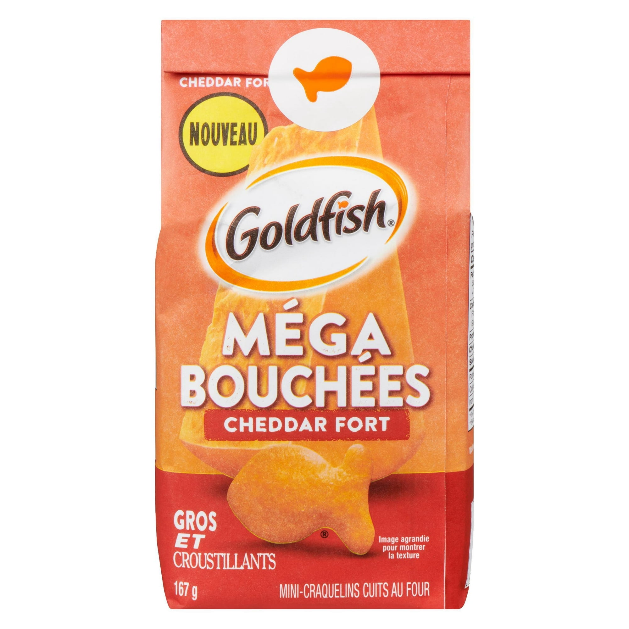 Craquelins Goldfish(MD) Mega Bouchées Cheddar Fort, Sachet de 167 g