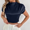 thumbnail image 1 of LOVZFMLL Hauts d'Été pour Femmes Décontracté Couleur Unie Col Rond à Capuche T-shirt à Manches Courtes d'Été, 1 of 1