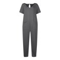 thumbnail image 4 of Birdeem Combinaisons pour Femmes Mode Femmes Combinaison Décontractée à Manches Courtes Combinaison Unie Combinaisons Pantalon à Jambe Grand avec Poche, 4 of 12