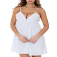 thumbnail image 1 of Robe Courte Sans Manches à Volants pour Femmes, Bretelles Spaghetti, Décolleté en V Profond, Robe Courte, Dos Nu, Robe Débardeur Aguichant, 1 of 6