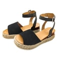 thumbnail image 4 of Chaussures à Plateforme Femme Sandales d'Été Bout Ouvert Décontractées Chaussures à Plateforme Compensée Décontractées Chaussures en Toile Décontractées, 4 of 5