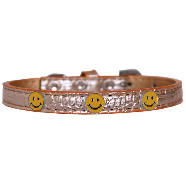 Collier pour Chien Happy Face Widget Croc Cuivre Taille 14