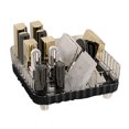 thumbnail image 4 of Organisateur de Maquillage de Vanité Portable, Organisateur en Plastique Incassable avec Design Rayé et Fond Antidérapant, Plusieurs Compartiments pour les Rouges à Lèvres, Bijoux, Petits Essentiels, 4 of 8