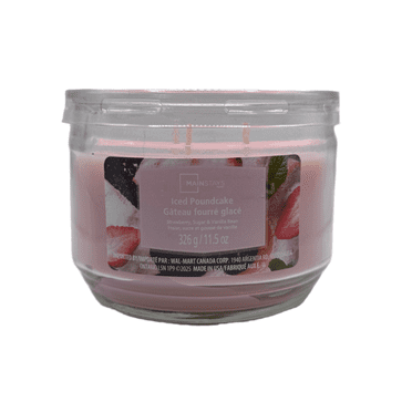 Mainstays Iced Poundcake Scented 3-Wick Glass Jar Candle, 11.5 oz.