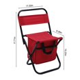 thumbnail image 3 of CHUANK Chaise Pliante de Camping Liquidation Chaise de Pêche avec Sac de Rangement Chaise Pliante d'Extérieur Tabouret de Pêche Compact Tabouret de Camping Portable Chaise de Sac à Dos avec Tissu Oxford Rouge, 3 of 8