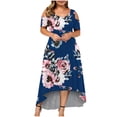 thumbnail image 1 of TopLLC Robes d'Été pour Femmes Grande Taille à Manches Courtes Robes Maxi à Fleurs Robe de Soirée à Épaules Dénudées avec Poches Robe Formelle Femme, 1 of 5