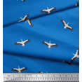 thumbnail image 3 of Soimoi Blue Viscose Chiffon Fabric Flying Stork Bird Decor Fabric Printed Yard 42 Inch Wide, 3 of 5
