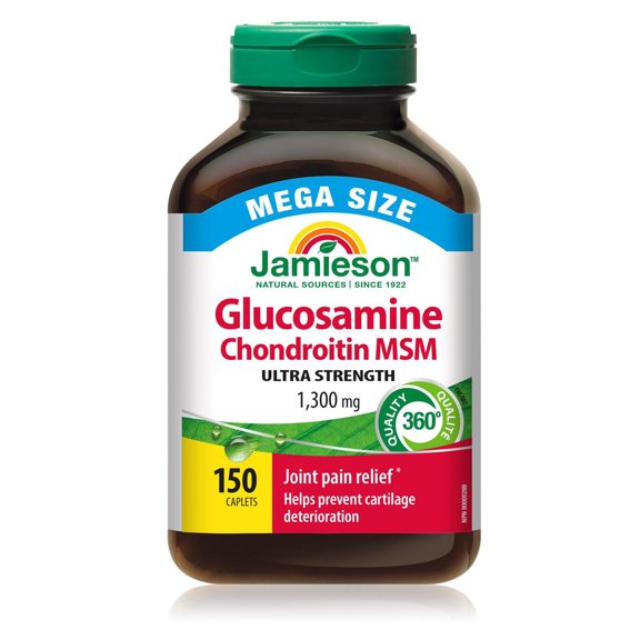 Jamieson Glucosamine chondroïtine MSM 1,300 mg caplets, méga format
