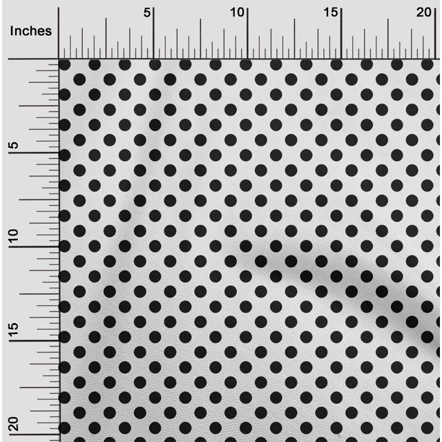 oneOone Cotton Cambric Fabric Polka Dots Printed Fabric 1 Yard 56 Inch Wide