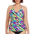 thumbnail image 1 of RELLECIGA Haut de Tankini Froncé à Encolure en V pour Femmes Maillots de Bain, 1 of 7