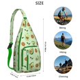 thumbnail image 3 of Green Avocado Sling Backpack - Healthy Fruit Art Print, Fashionable Multi-Functional Travel Bag, 3 of 4