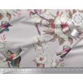 thumbnail image 2 of Soimoi Gray Poly Georgette Fabric Floral & Bird Print Fabric by the Yard 42 Inch Wide, 2 of 3