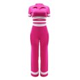 thumbnail image 2 of Hauts à Manches Courtes pour Femmes Mode Été Col Rond Couleur Unie Décontracté Ensemble Haut à Manches Courtes + Pantalon Léger Pantalons d'Été Femmes Hauts à Manches Courtes pour Femmes, 2 of 8