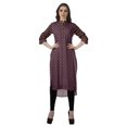 thumbnail image 2 of Moomaya Kurti Tunique Imprimée à Col Mandarin Longueur Genou pour Femmes Vêtements Porter, 2 of 6