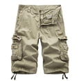 thumbnail image 3 of Cargo Work Pants for Men Mens Casual Pure Color Outdoors Pocket Beach Work Trouser Cargo Shorts Pant Mens Shorts with Zipper Pockets Mens Cargo Work Pants Cargo Work Shorts for Men, 3 of 3