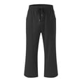 thumbnail image 4 of DPTALR Womens Casual Solid Color Elastic Loose Pants Straight Wide Leg Trousers With Pocket, 4 of 5