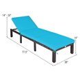 thumbnail image 4 of Costway Chaise Longue Inclinable d'Extérieur en Rotin Réglable avec Coussin pour Patio Turquoise, 4 of 10