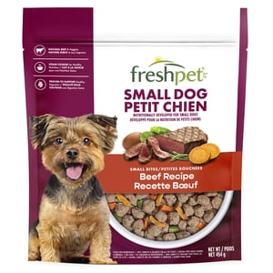 Freshpet Fresh Dog Food, Small Dog Beef & Egg Recipe, Small Bites Freshly Roasted Meals 454 g