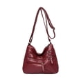 thumbnail image 2 of Women Shoulder Bag, Bags Handbag Purse Soft PU Leather Large Capacity Red, 2 of 6