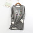 thumbnail image 1 of Tenues Grande Taille pour Femmes, Mode Décontractée d'Hiver, sous-Couche Chaude en Peluche, Imprimé de Noël, Manches Longues, Col Rond, Tenues pour Filles en Liquidation, 1 of 6