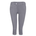 thumbnail image 3 of Timegard Capri Pants for Women Low Waisted Button Skinny Solid Color Leggings Work Pants with Pockets, 3 of 6