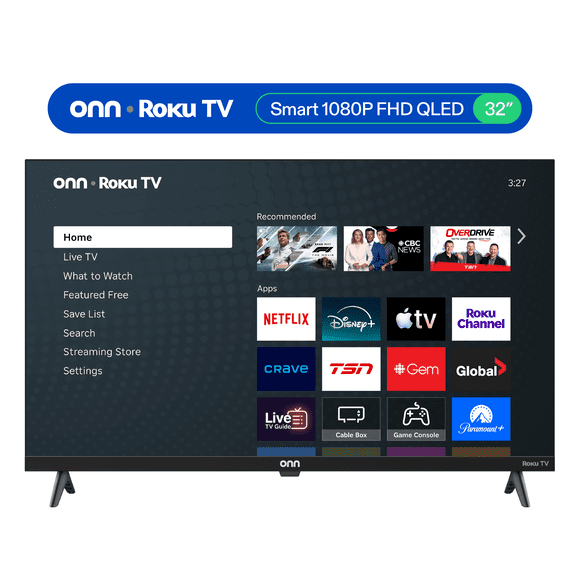 onn 32” QLED 1080P FHD Smart Roku TV