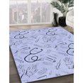thumbnail image 3 of Ahgly Company Machine Washable Indoor Square Transitional Heavenly Blue Area Rugs, 5' Square, 3 of 7