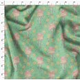 thumbnail image 4 of Soimoi Green Moss Georgette Fabric Treehouse & Freesia Floral Print Printed Fabric 1 Yard 44 Inch Wide, 4 of 5