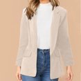 thumbnail image 2 of IROINID Veste Blazer pour Femmes Manches Longues Couleur Unie Col Rabattu, Cardigan Ample pour Affaires, 2 of 9