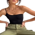 thumbnail image 2 of Women Camisole  One-sling Solid Color Slim Fit Summer Ladies Tops for Party Club, 2 of 5