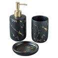 thumbnail image 1 of Abbracc Bathroom Accessories Set CERAMIC Lotion Dispenser Soap Dispenser Black 3Pcs, 1 of 8