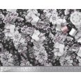 thumbnail image 3 of Soimoi polyester Crepe Fabric Leaves & Flower Floral Decor Fabric Printed Yard 52 Inch Wide, 3 of 3