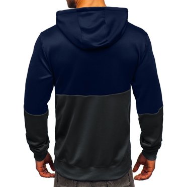 Leutsin Men's Sweatshirt Color Block Hooded Hooded Couple Wear Sports Casual Sweater