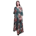 thumbnail image 1 of Bimba Kaftan Long de Plage à Fleurs pour Femmes, Tenue de Plage, Couvre-Maillot de Bikini, Robe Maxi - TG-3X, 1 of 5
